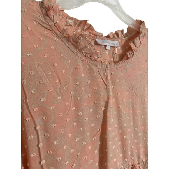 Olivaceous Textured Blouse Raw Round Neckline Orange Size Large Rayon NWT Anthro - Picture 7 of 8